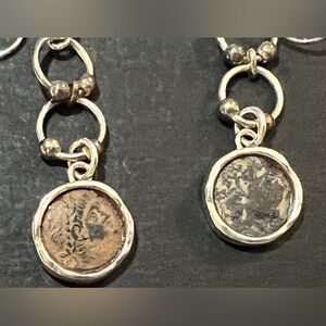 Ancient Roman coins? Vintage dangle .925 SS earrings